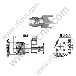 Hombre SSMA para conector PCB RF