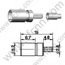 Crimazo femenino MCX para RG178 RF Conector